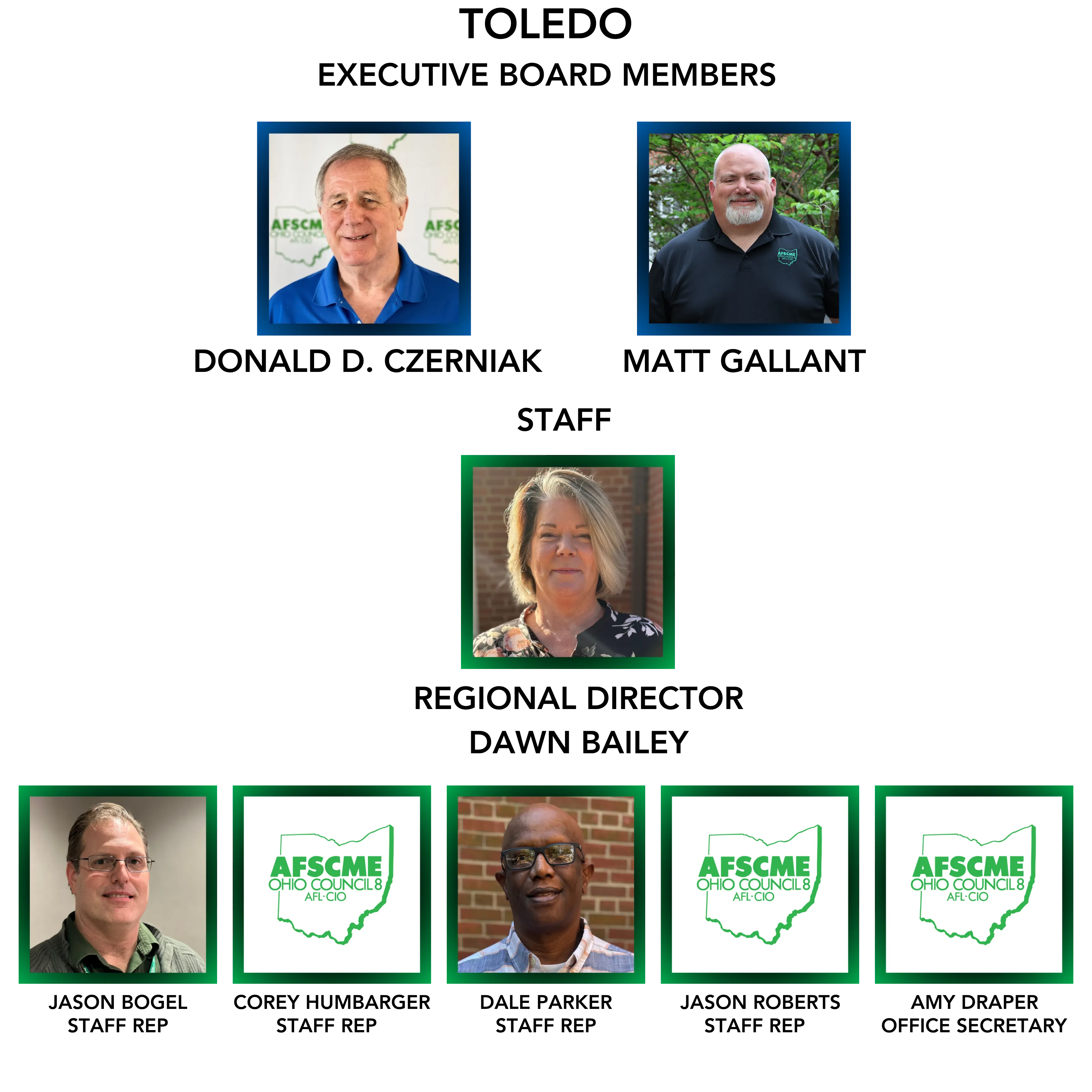 Photos of Toledo regional board and staff