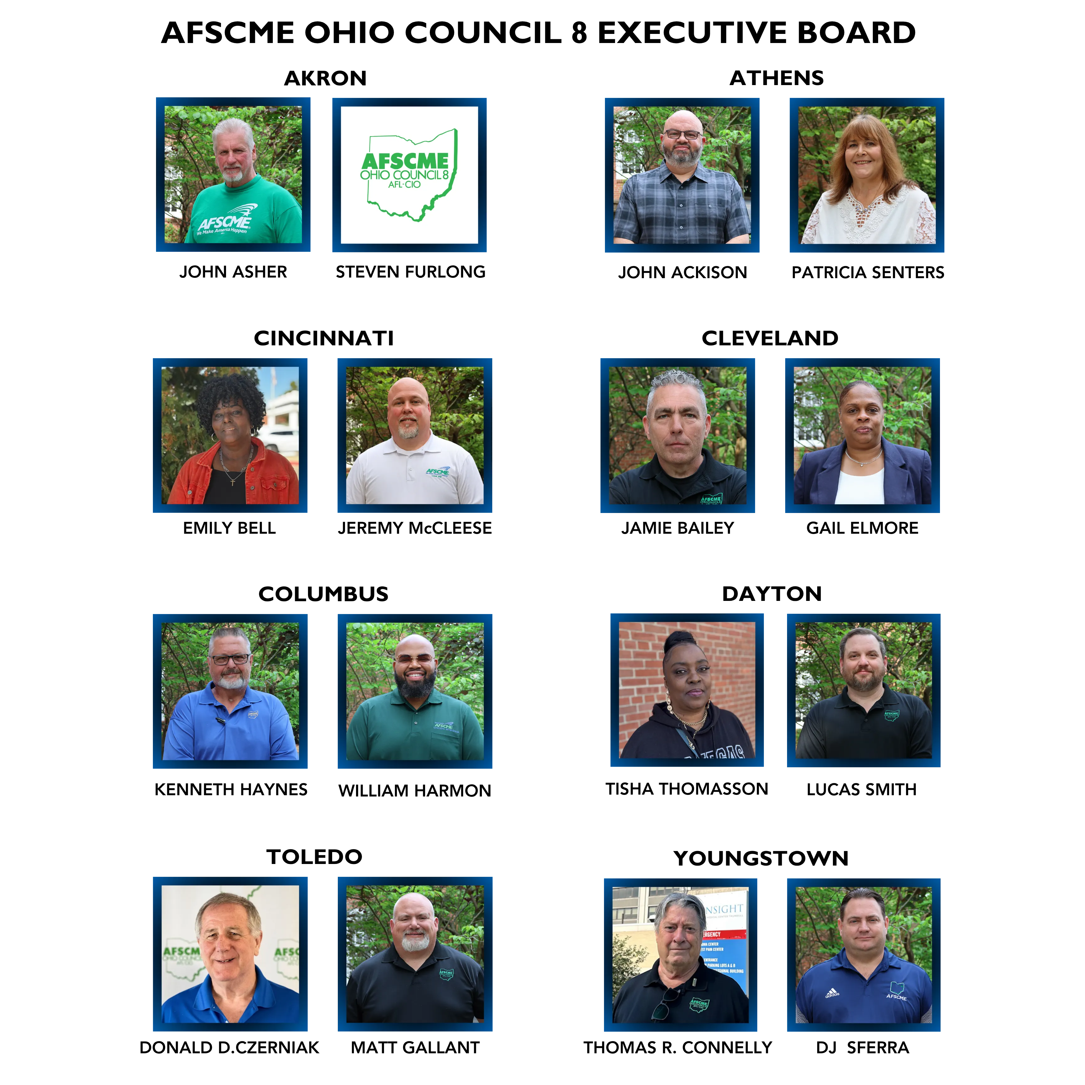 Photos of AFSCME Ohio Council 8 Executive Board