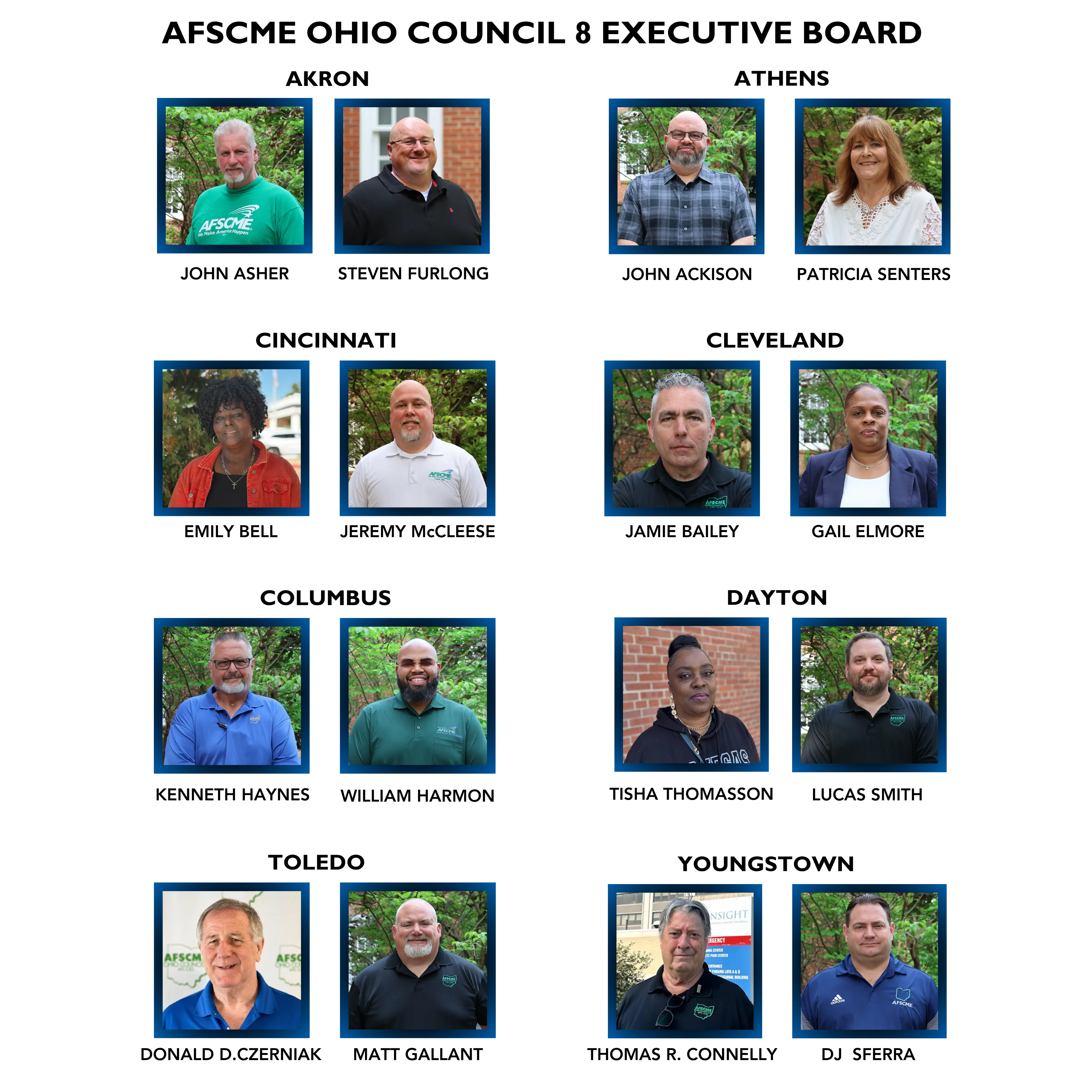 Photos of AFSCME Ohio Council 8 Executive Board