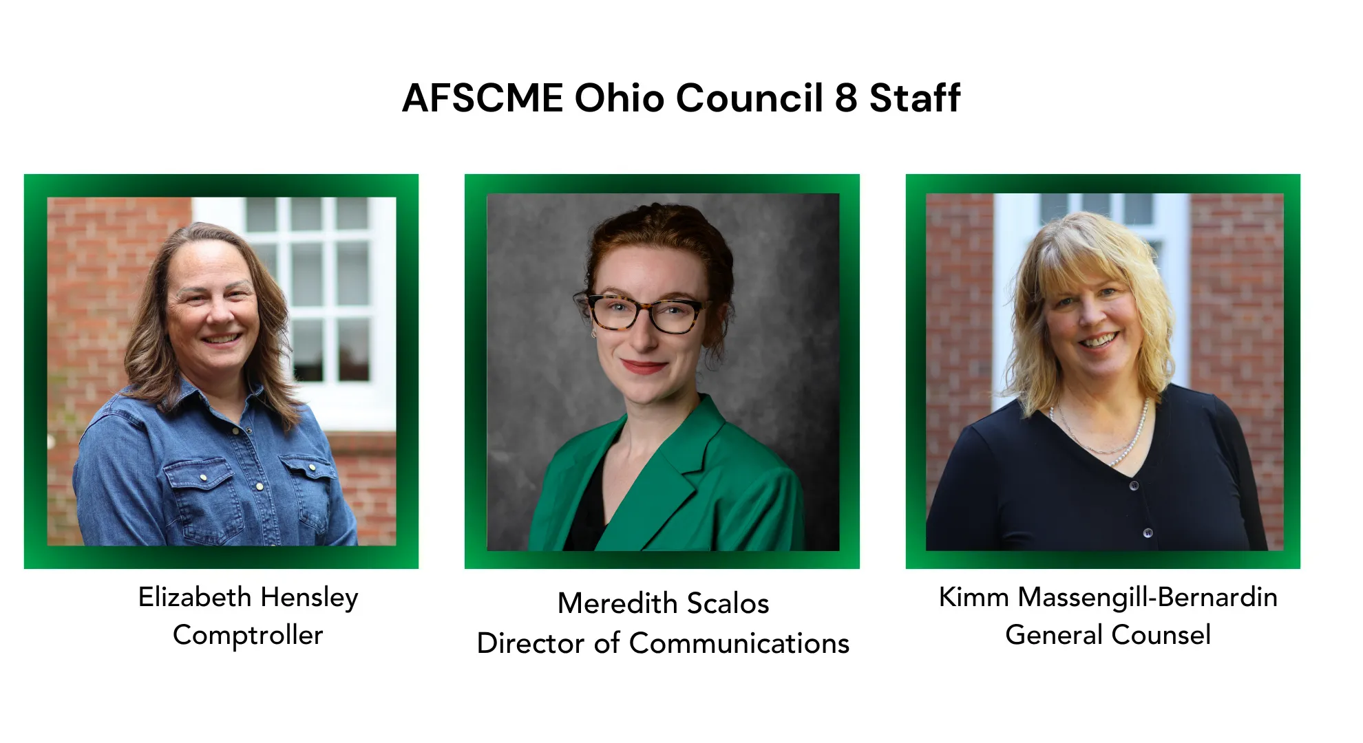 Photos of AFSCME Ohio Council 8 Senior Staff