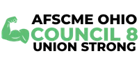 LOGO SAYING AFSCME OHIO COUNCIL 8 UNION STRONG